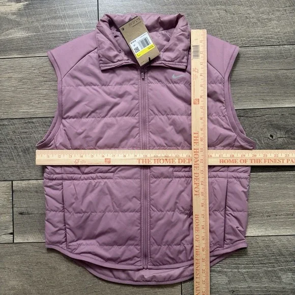 NWT Nike Women's Pink Puffer Therma Running Vest FB7537-523 Sz S Loose Fit $120 - Picture 4 of 12